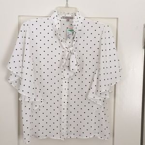 Papaya Polka Dot Blouse